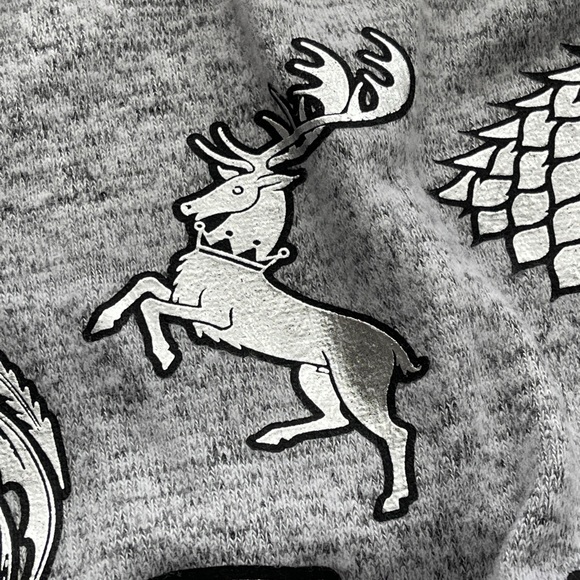 Game Of Thrones Lounge Gray Silver Sweatshirt Top Soft Stretchy Cozy Pajamas Top - Picture 6 of 11